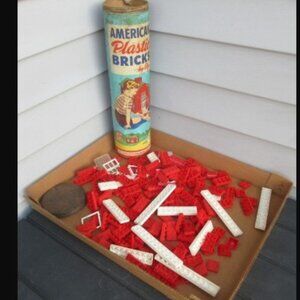 Vintage Original American Plastic Brinks Set Elgo No. 715 USA 1950s, 194 pieces